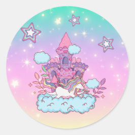 Pegatina Redonda Colección de Fiestas de Unicorn!