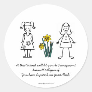 Pegatina Redonda Colección de los mejores amigos transparente