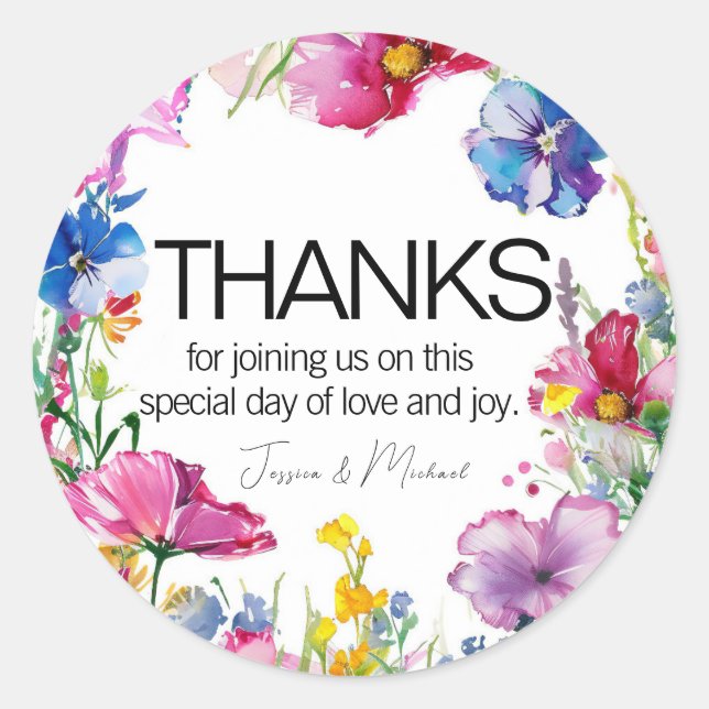 Pegatina Redonda Colección de 🌻 💗 🌹 pradera (Anverso)