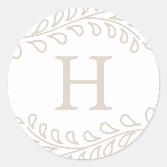 Pegatina Redonda Colección de ramas de nieve (Anverso)