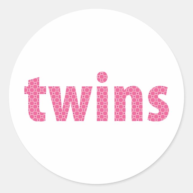 Pegatina Redonda COLECCIÓN DE TWINS - chicas {rosado} (Anverso)