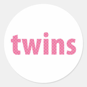 Pegatina Redonda COLECCIÓN DE TWINS - chicas {rosado}
