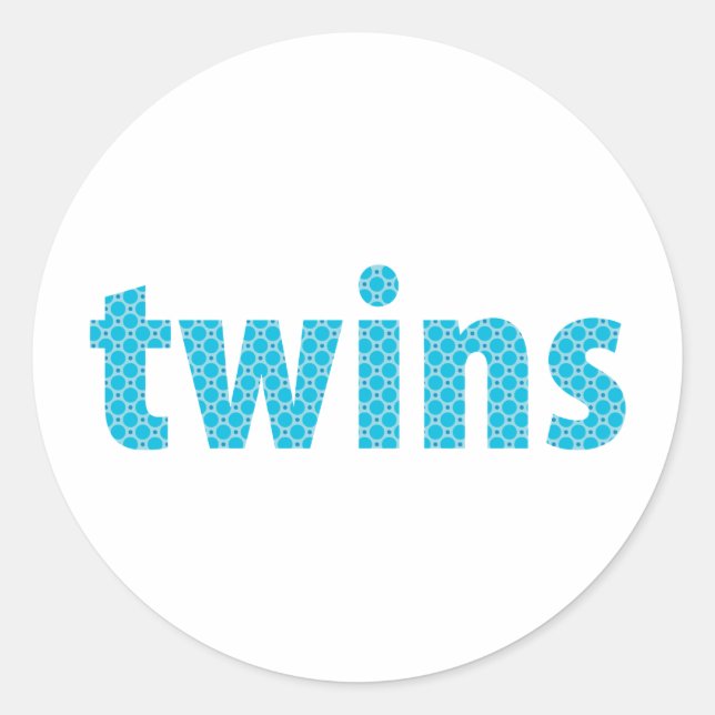 Pegatina Redonda COLECCIÓN DE TWINS - niños {aqua} (Anverso)