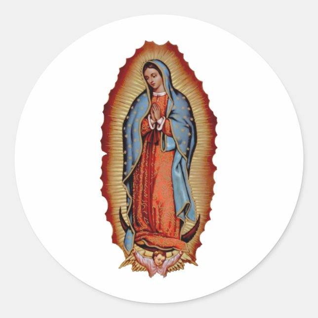 PEGATINA REDONDA COLECCIÓN DE VIRGEN DE GUADALUPE (Anverso)