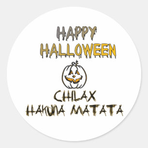 Pegatina Redonda Colección Feliz Halloween Relájate y Disfruta