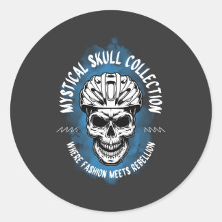 Pegatina Redonda Colección Gráfica de Calaveras Místicas Stickers–