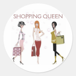 PEGATINA REDONDA COLECCIÓN SHOPPING QUEEN