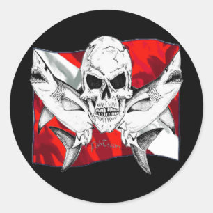 Pegatina Redonda Colección Skulls de DiversDen