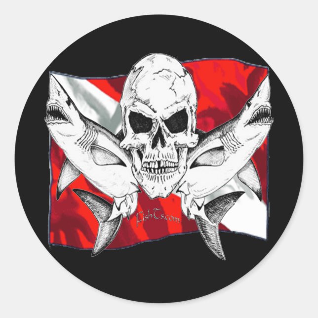 Pegatina Redonda Colección Skulls de DiversDen (Anverso)