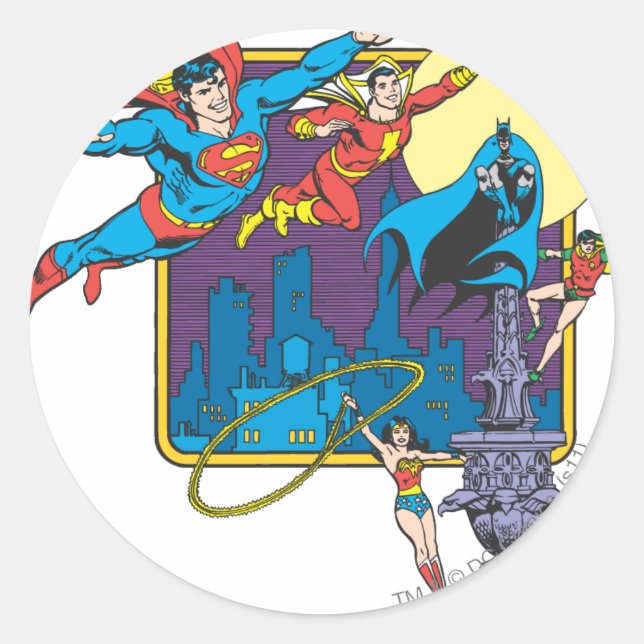 Pegatina Redonda Colección Super Powers™ 5 (Anverso)
