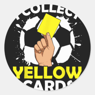 Pegatina Redonda Colecciono Tarjetas Amarillas Fútbol 