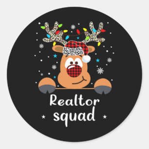 Pegatina Redonda Colegio de Navidades de la Escuadrón de Reproducto
