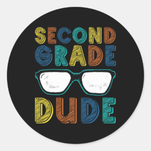 Pegatina Redonda Colegio De Segundo Grado De Vuelta Al Primer Día D