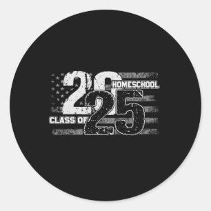 Pegatina Redonda Colegio Natal De 2025 Peligro De La Bandera Estado
