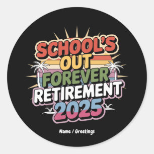 Pegatina Redonda Colegios Sin Jubilación Por Jubilación 2025 Teache