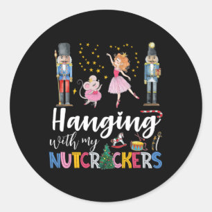 Pegatina Redonda Colgar con mi ballet de Navidades de Nutcrackers