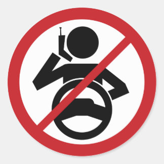 Pegatina Redonda Colgar y conducir