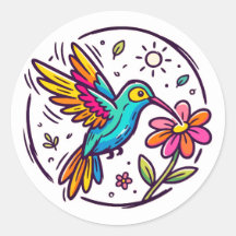 Colibrí de dibujos animados vibrantes
