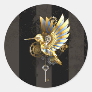 Pegatina Redonda Colibrí mecánico