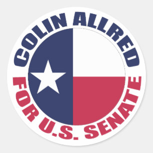Pegatina Redonda Colin Allred por las elecciones al Senado de Estad