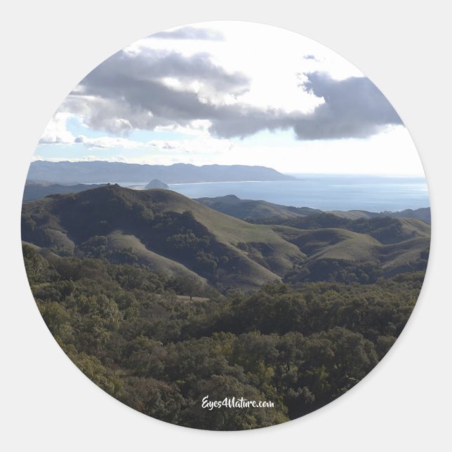 Pegatina Redonda Colinas de Cambria (Anverso)