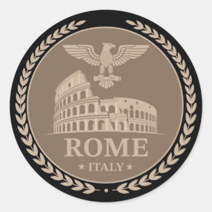 Pegatina Redonda Coliseo de Roma Italia Europa