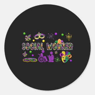 Pegatina Redonda Coll de símbolos de cuentas enmascaradas del traba