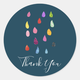 Pegatina Redonda Collage de arte Raindrop lindo collage boho