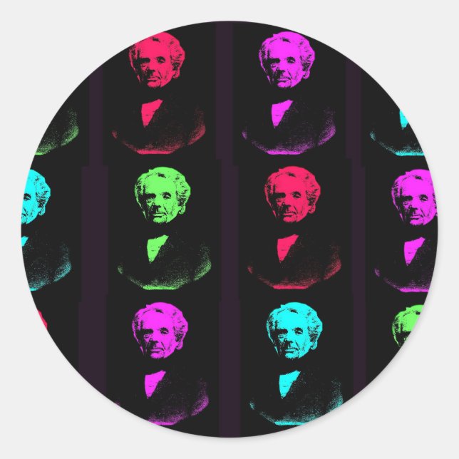 Pegatina Redonda Collage de Mobius (Anverso)