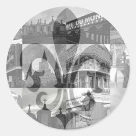 Pegatina Redonda Collage de Nueva Orleans [Pegatinas]