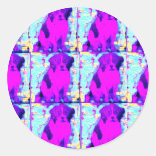 Pegatina Redonda collage de perros beagles