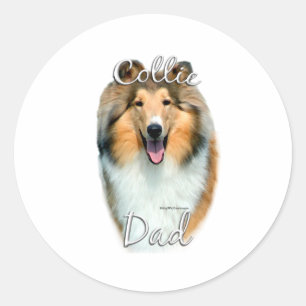 Pegatina Redonda Collie (rudo) Dad 2