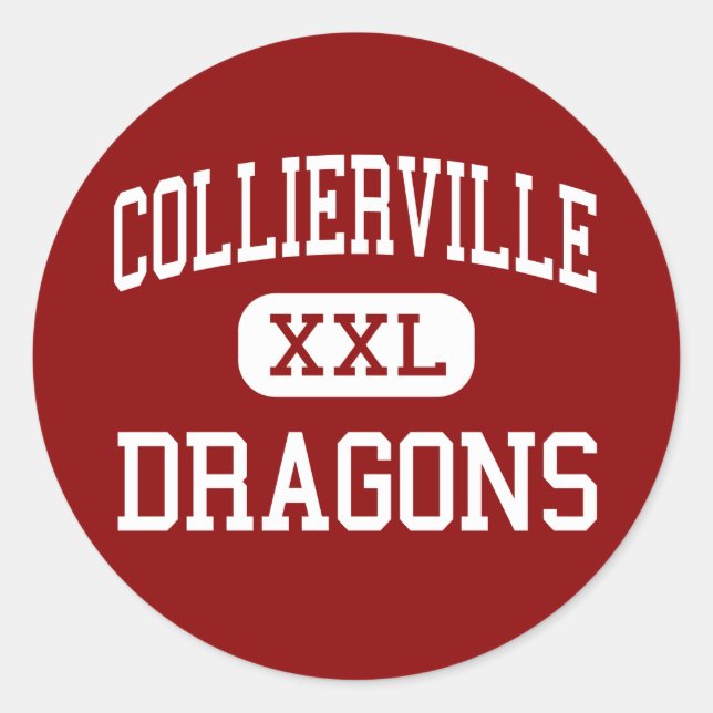 Pegatina Redonda Collierville - Dragones - Medio - Collierville (Anverso)