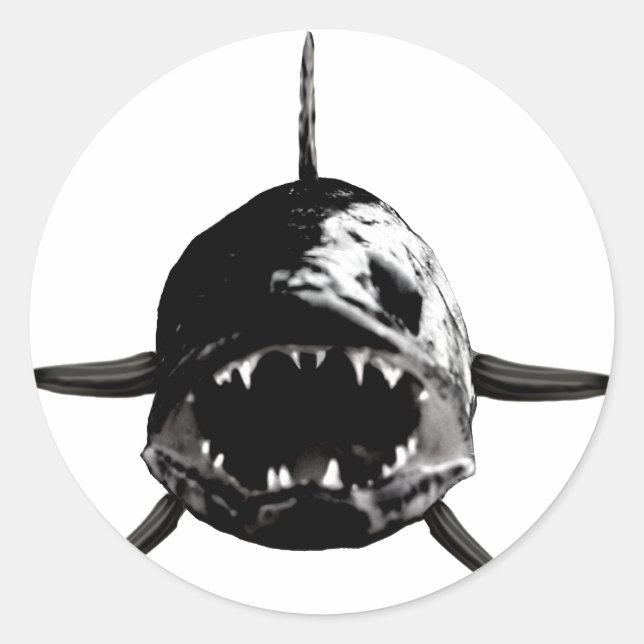 Pegatina Redonda colmillos (Anverso)