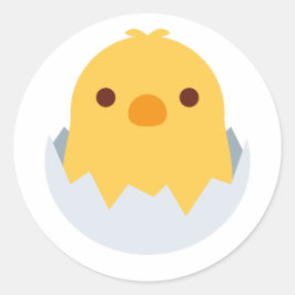 Pegatina Redonda Colocación de pollos fuera del huevo