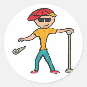 Pegatina Redonda Colocar el micrófono