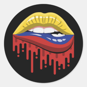 Pegatina Redonda Colombia: bandera de la raíz del orgullo