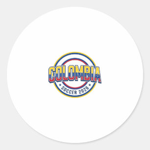 Pegatina Redonda Colombia Fútbol 2026 Fútbol Negrita País Tipografí