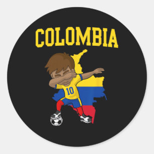 Pegatina Redonda Colombia Fútbol Colombiano Fútbol Dabbing
