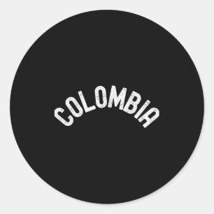 Pegatina Redonda Colombia Mapa Cita Esbozo gráfico Colombia