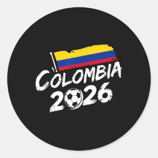 Pegatina Redonda Colombia Soccer Football Game Player Fan Colombian