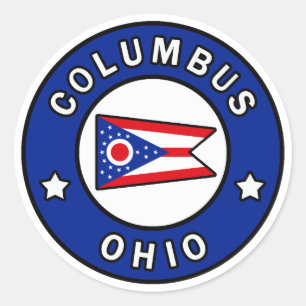 Pegatina Redonda Colón Ohio