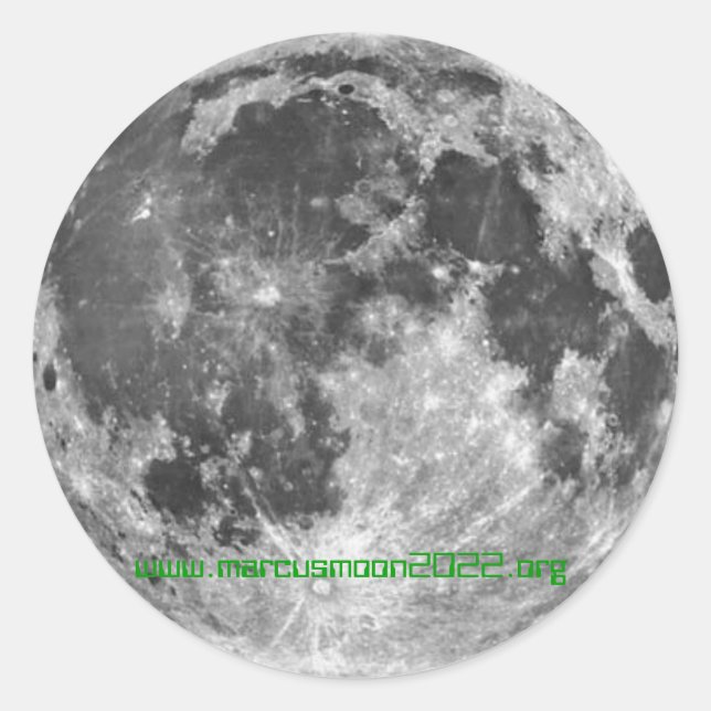Pegatina Redonda Colonia lunar 2022 - Marcusmoon2022.org (Anverso)