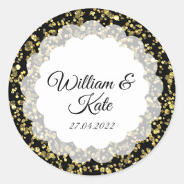 Pegatina Redonda Colopo de polvo dorado