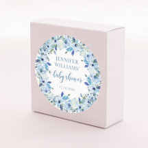 Color azul acuático florido bebé pegatinas de duch