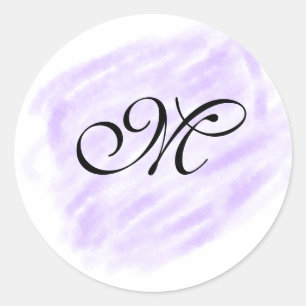 Pegatina Redonda color de agua morado simple salpicaduras color pas