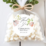 Pegatina Redonda Color de agua verde rosa Floral Brigada de ducha c<br><div class="desc">Color de agua verde rosa Floral Bridal Shower Classic Round Pegatina</div>