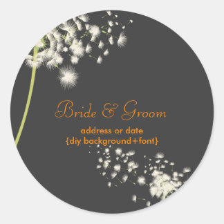 Pegatina Redonda Color de fondo de color de candelion/diy de PixDez