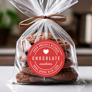 Pegatina Redonda Color de fondo editable hecho en casa con amor