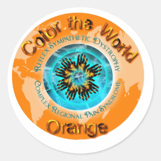 Pegatina Redonda Color del Naranja mundial - Círculo de hielo dual